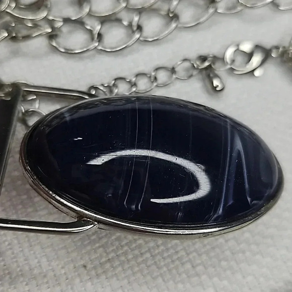 Lia Sophia Silver Chain Deep Purple Long Pendant Necklace - Picture 9 of 12